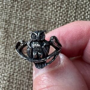 Sterling Silver Owl Ring - Size 5